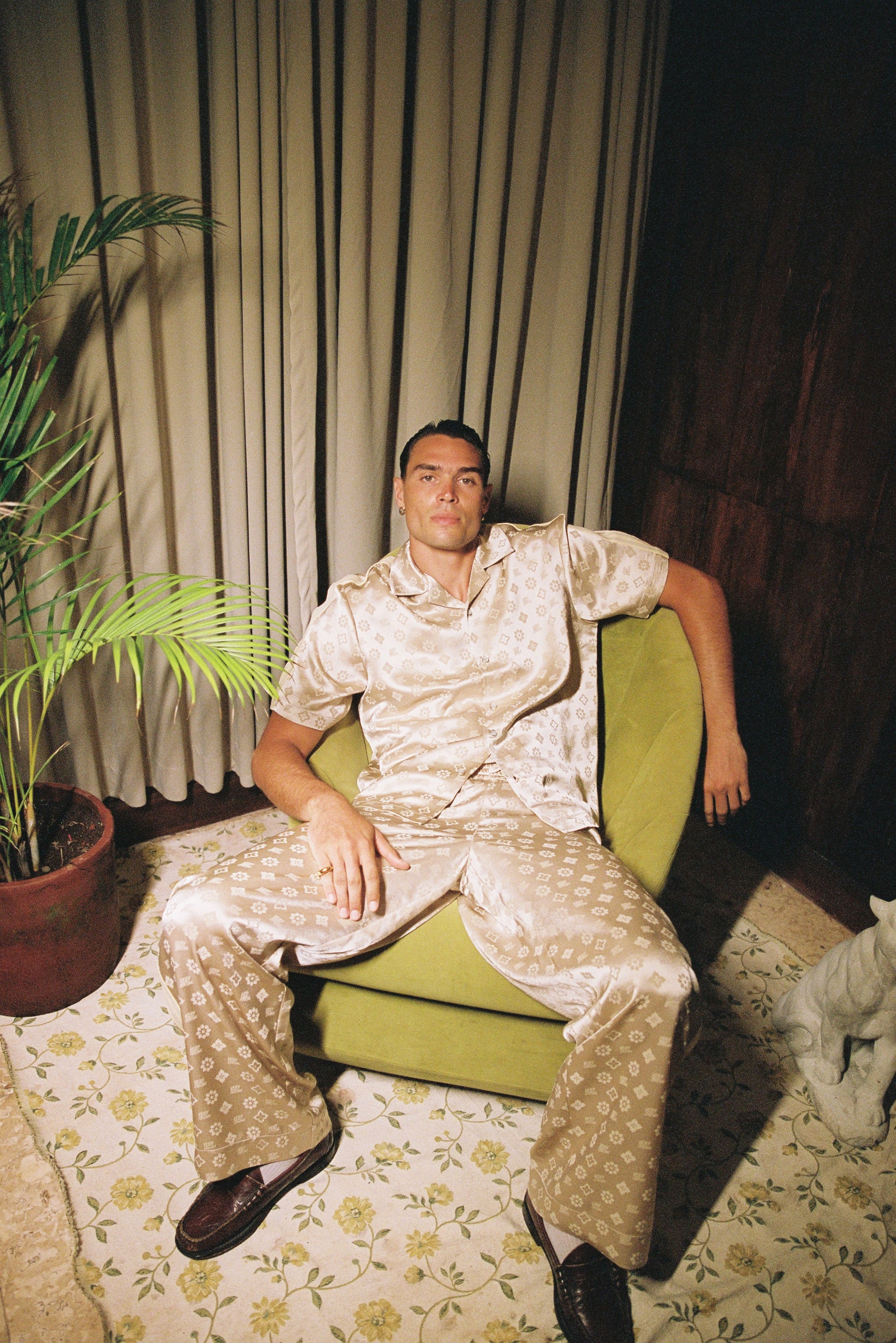 "Jacquard" Satin Vacay Pants