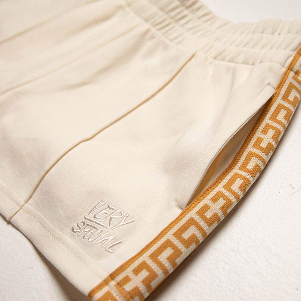 Cream "Geo" Track Shorts