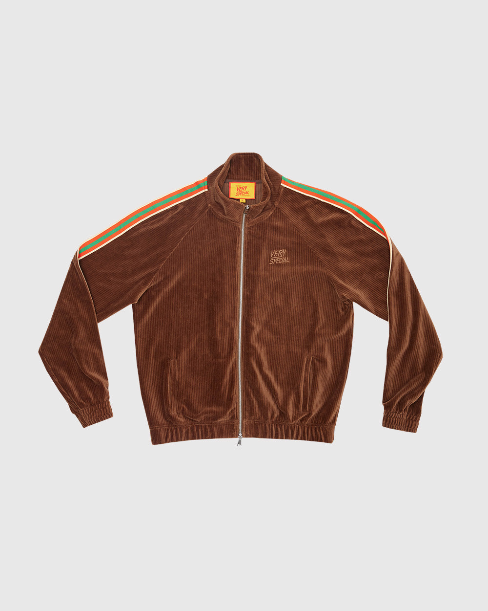 Brown Cord "Stripe" Track Jacket