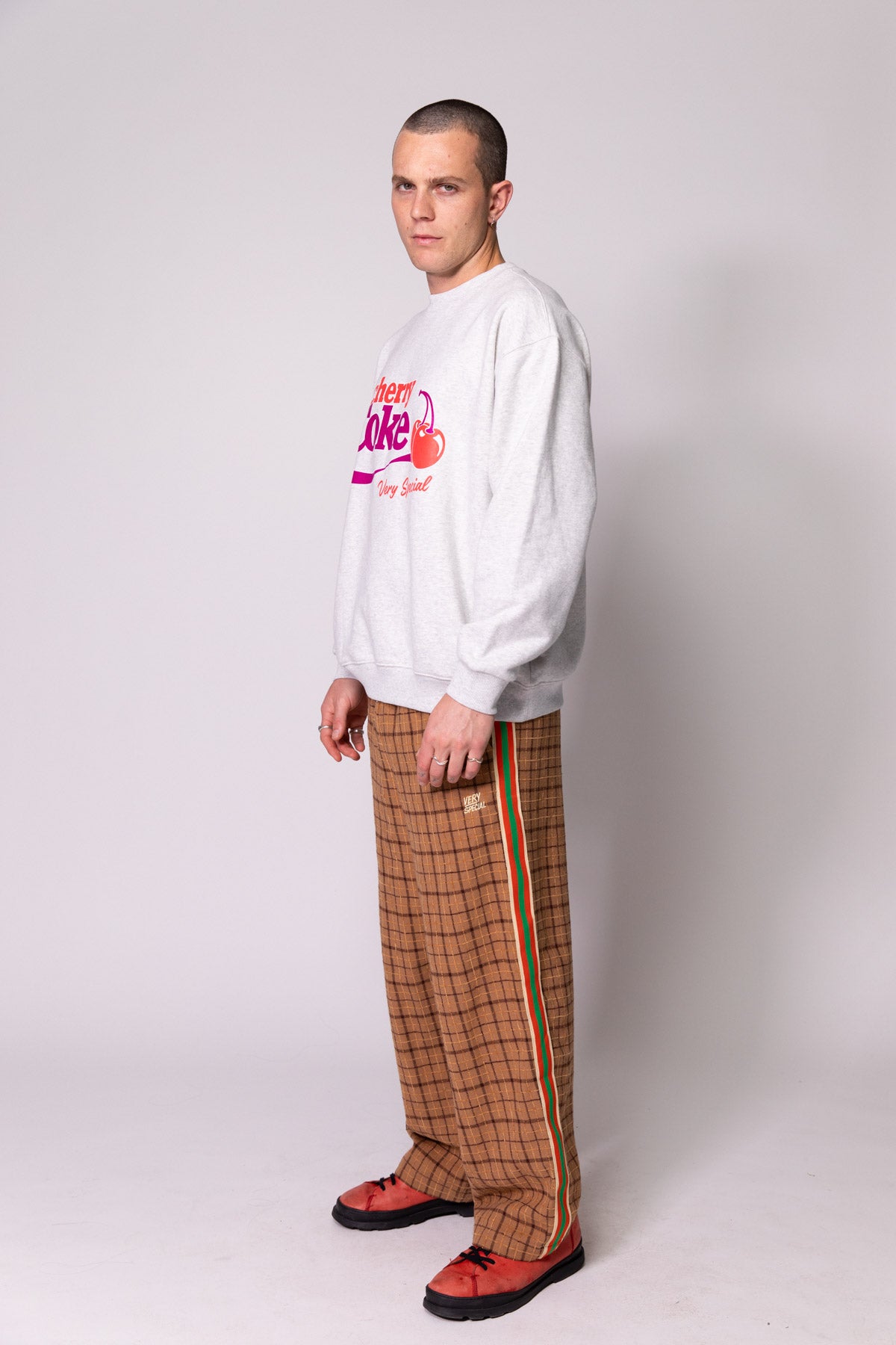 Grey Marle Cherry Coke Classic Crew