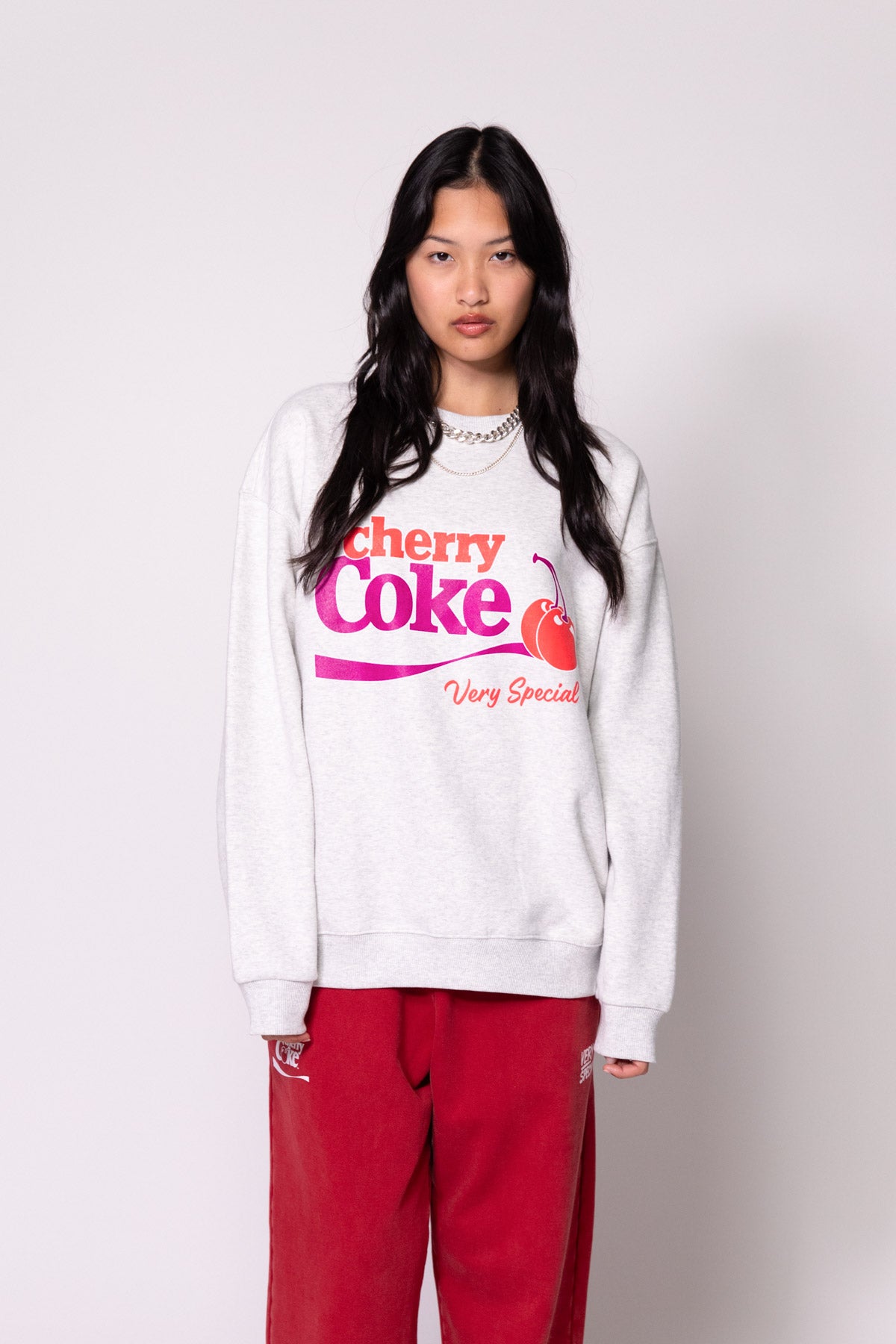 Grey Marle Cherry Coke Classic Crew