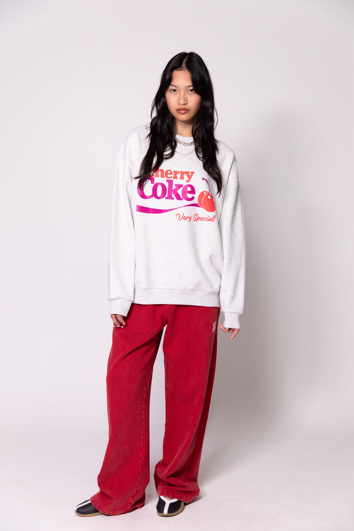 Grey Marle Cherry Coke Classic Crew