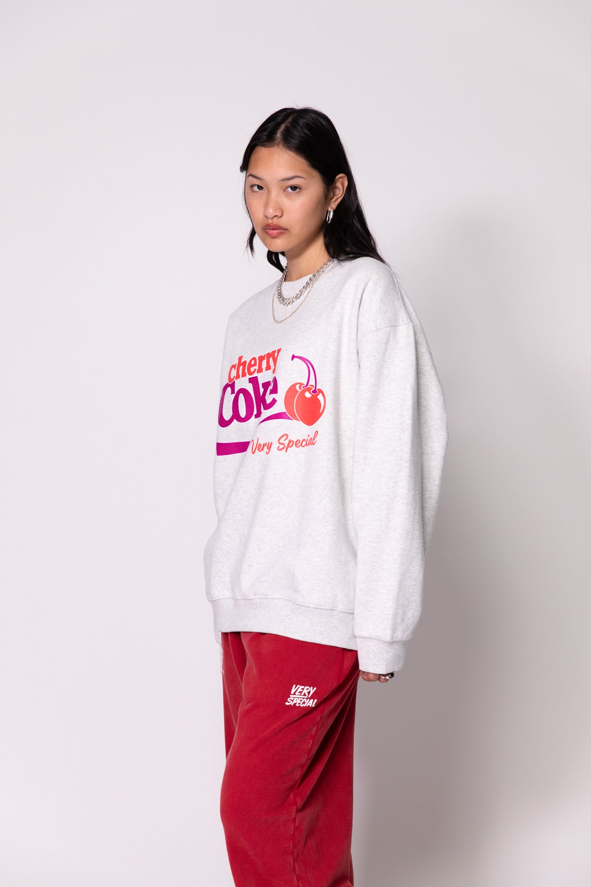 Grey Marle Cherry Coke Classic Crew