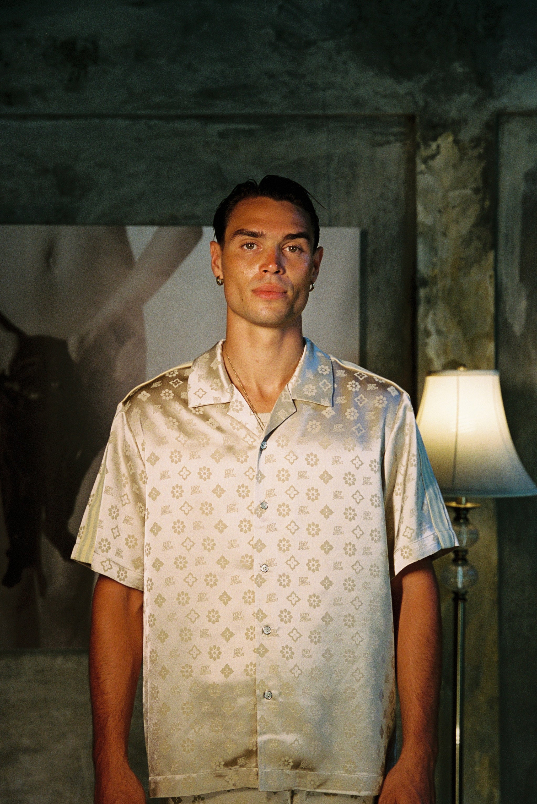 "Jacquard" Satin Resort Shirt