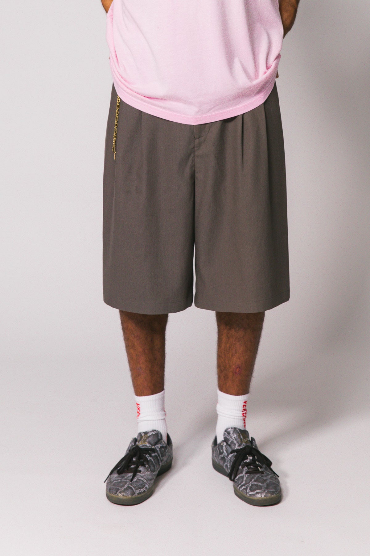 Charcoal Westwood Pleated Baggy Short