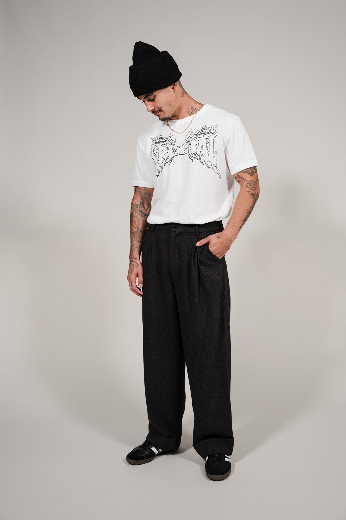 Very Special White Mesh Fitted Tee