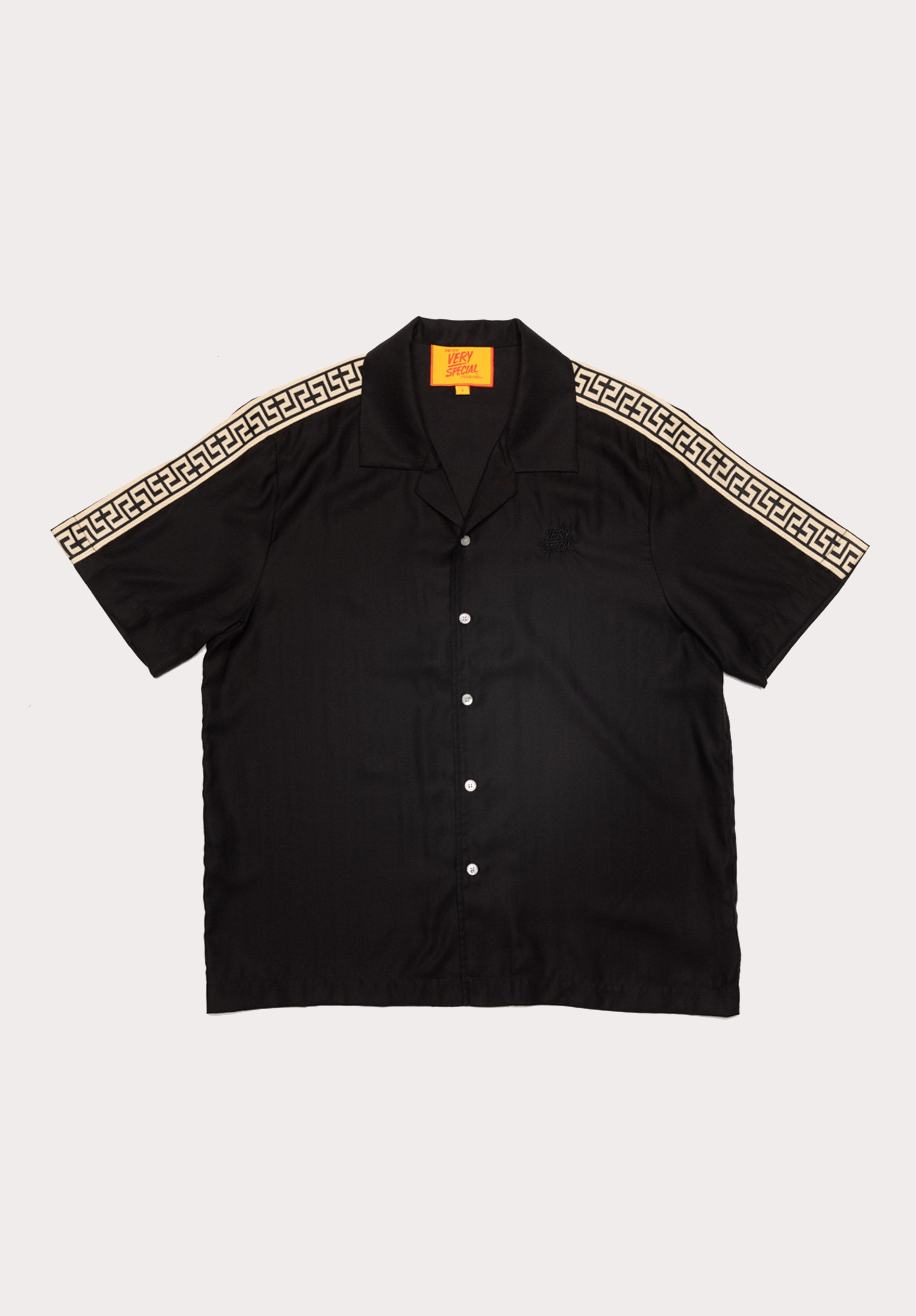 Black Lyocell Geo Resort Shirt