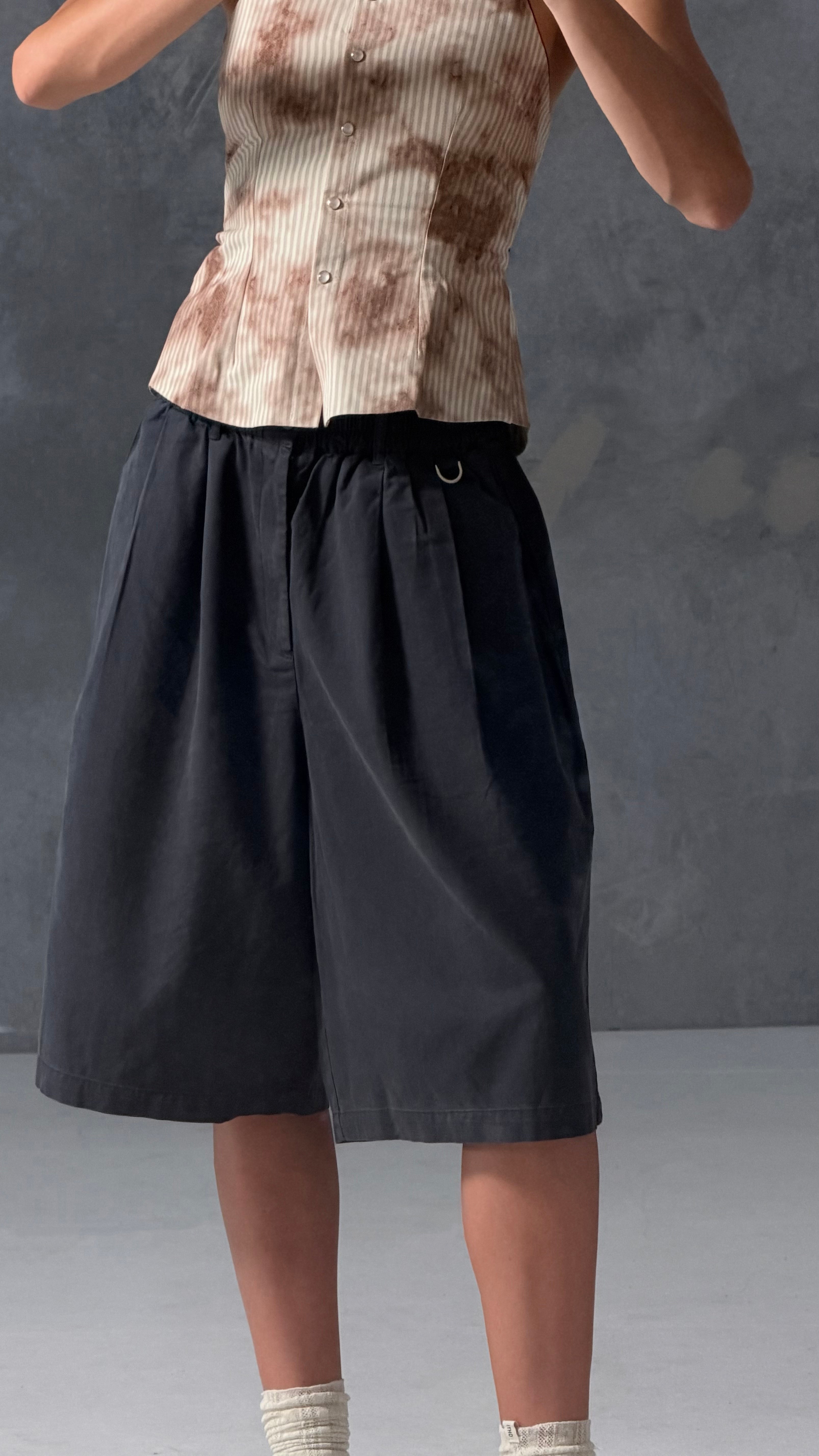 Midnight Shay Pleated Shorts