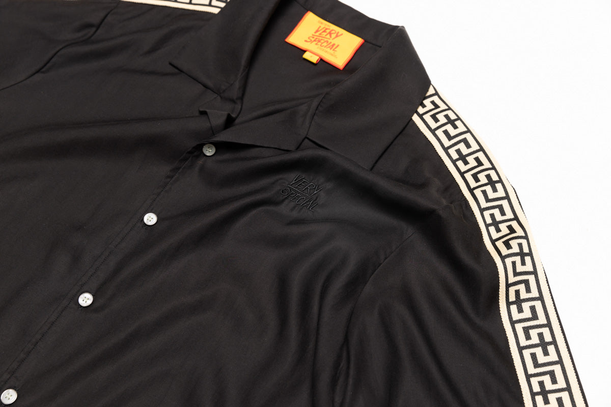 Black Lyocell Geo Resort Shirt