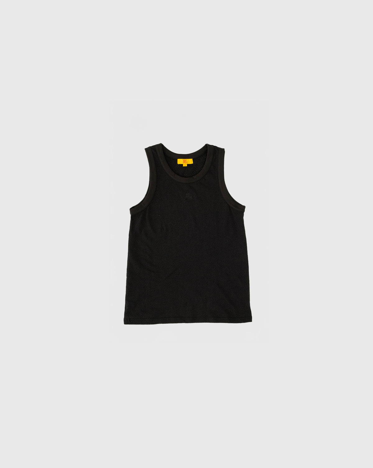 Black Cotton Mesh Singlet
