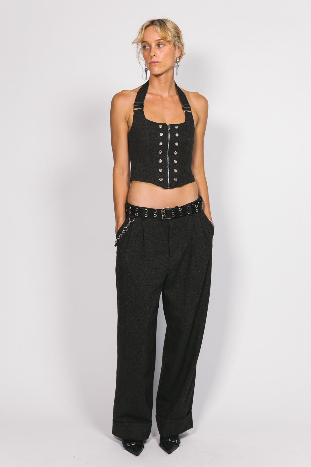 Chocolate Wool Westwood Pleated Pants
