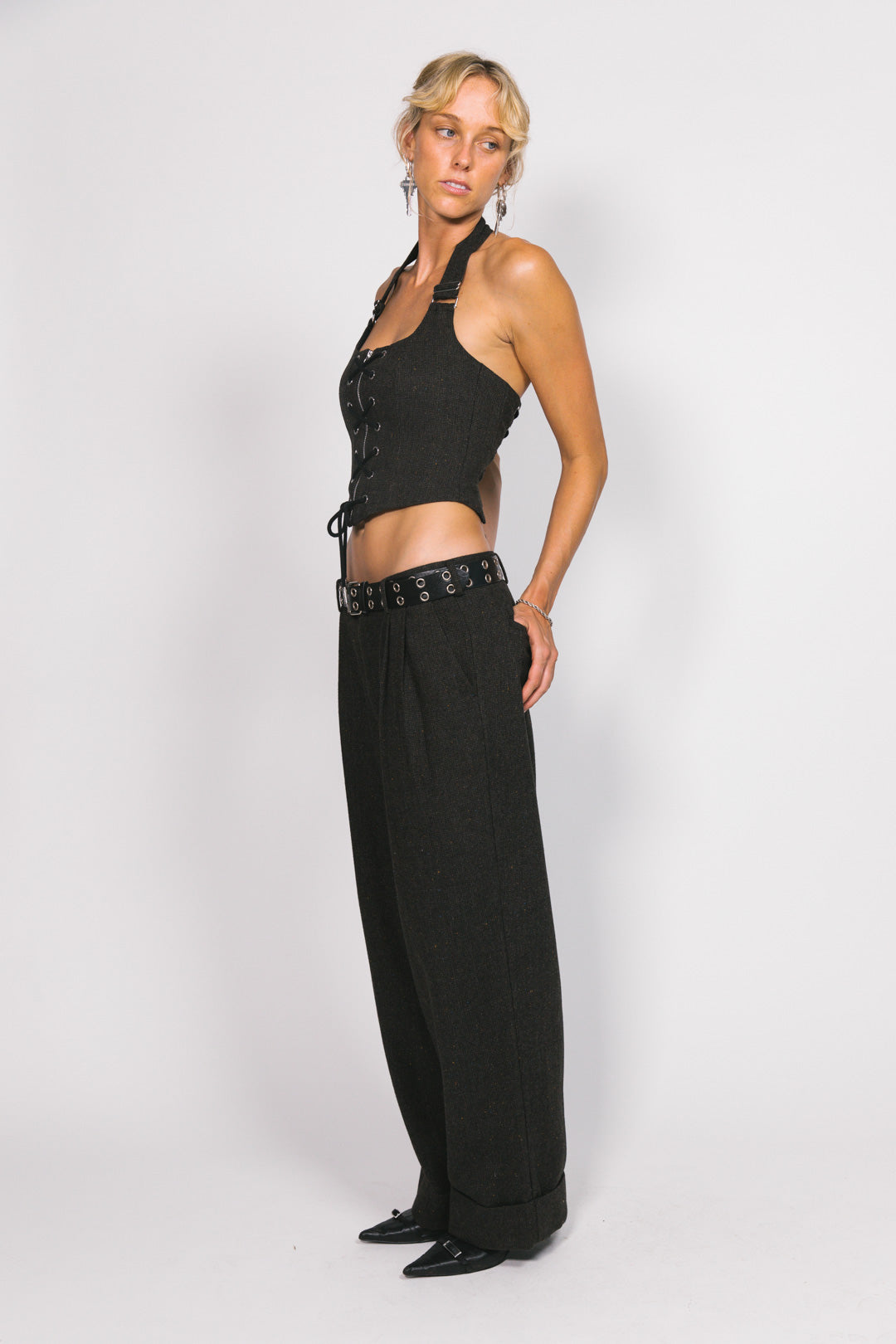 Chocolate Wool Westwood Pleated Pants