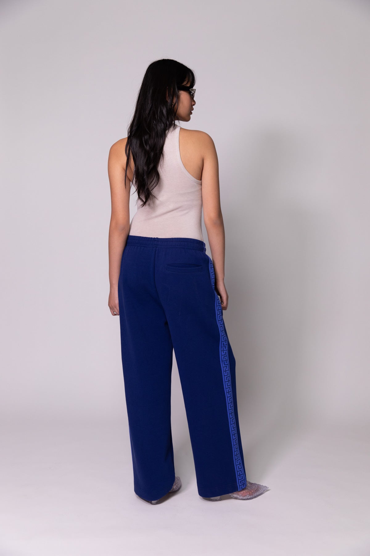 Navy Geo Track Pants