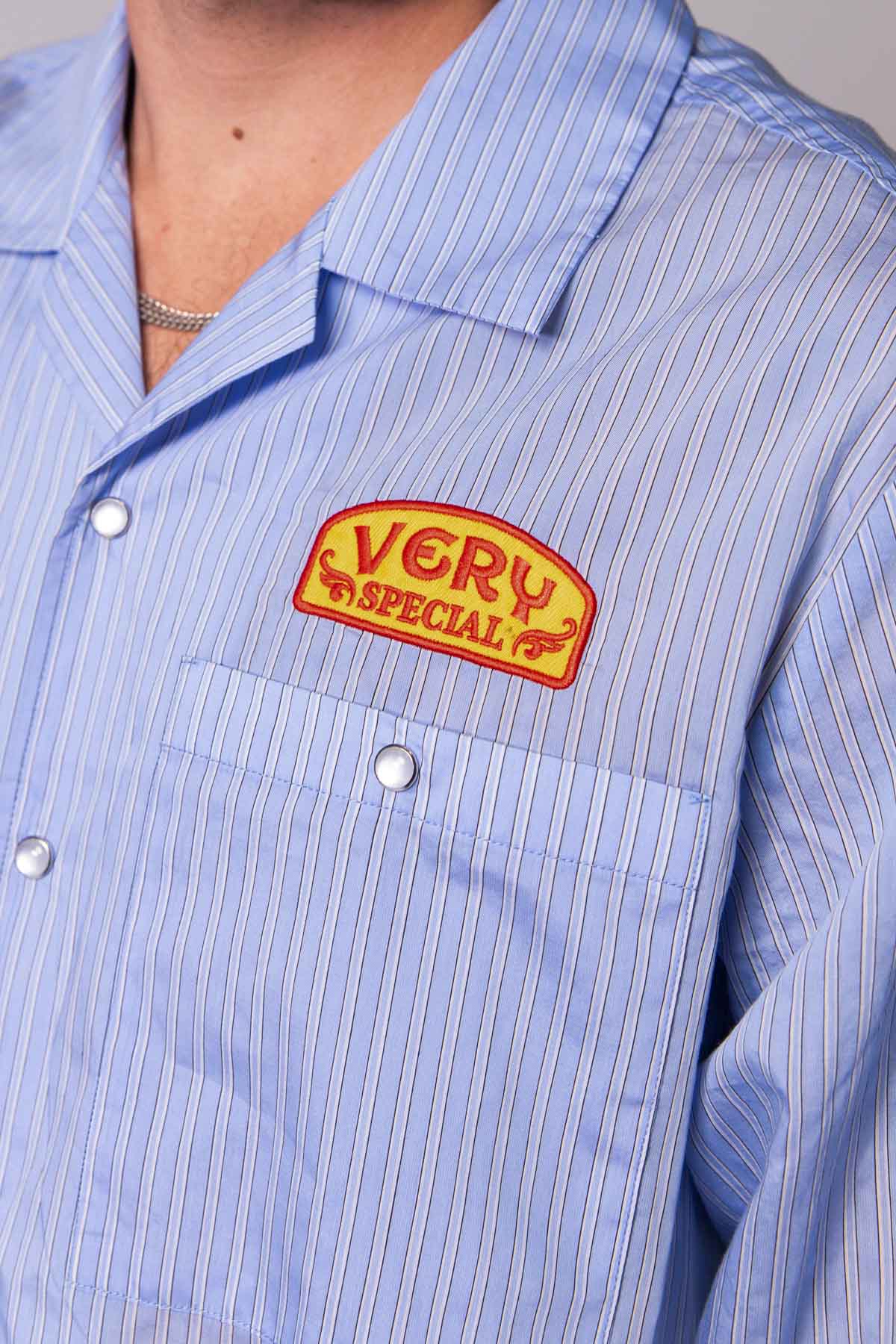 Blue Stripe LS Work Shirt