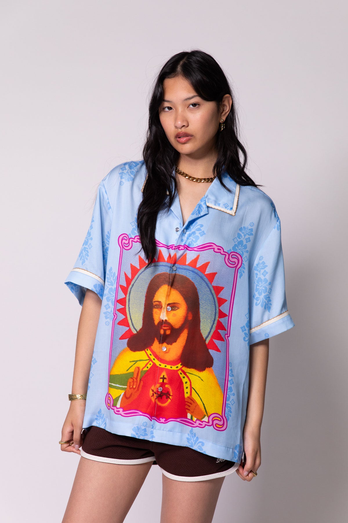Blue Saving Grace Resort Shirt