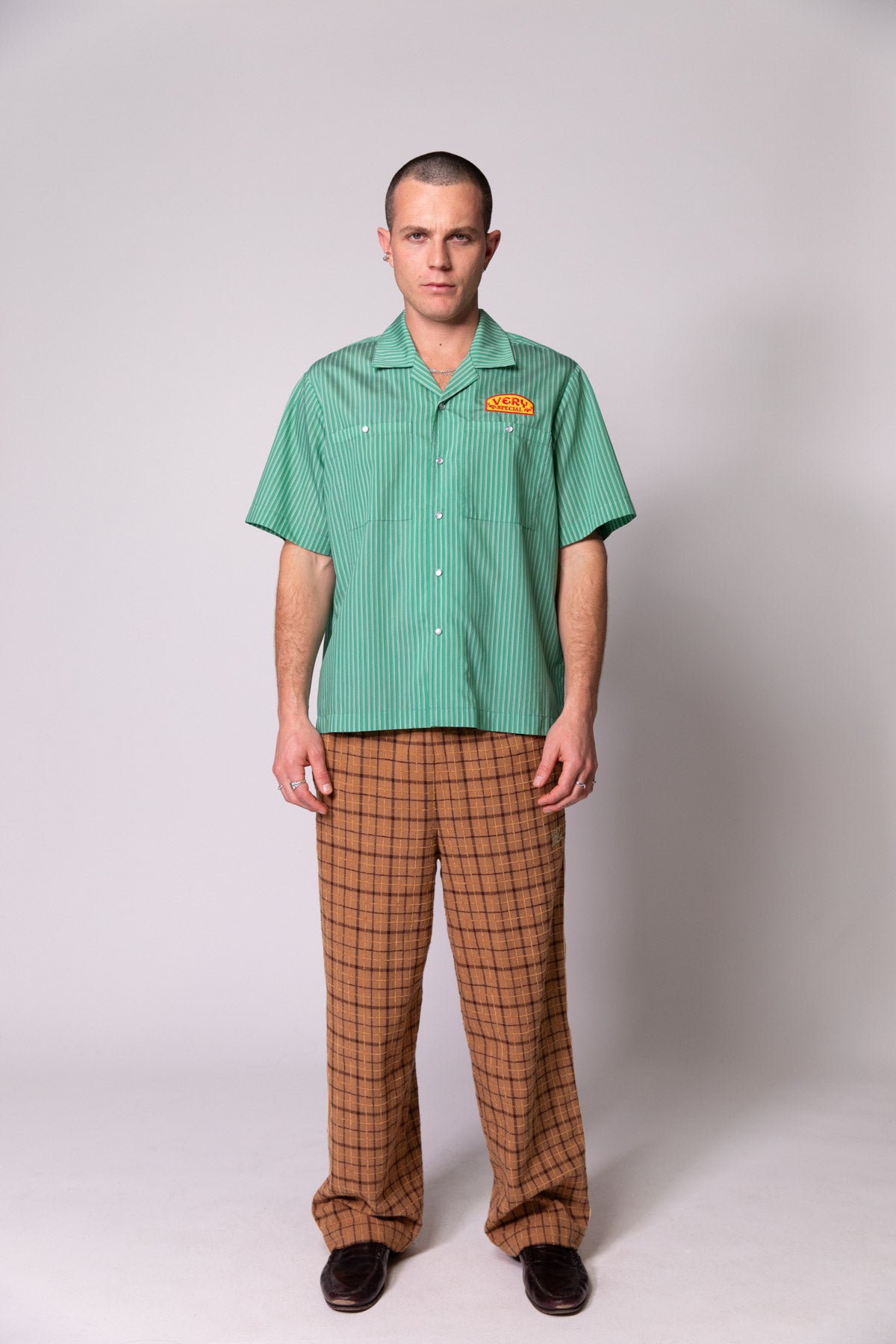 Green Stripe Work Shirt