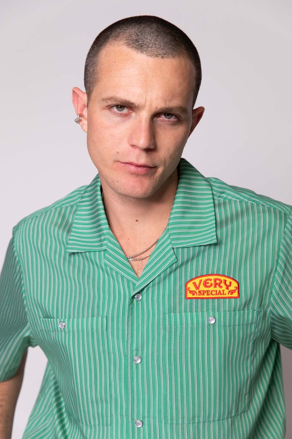 Green Stripe Work Shirt