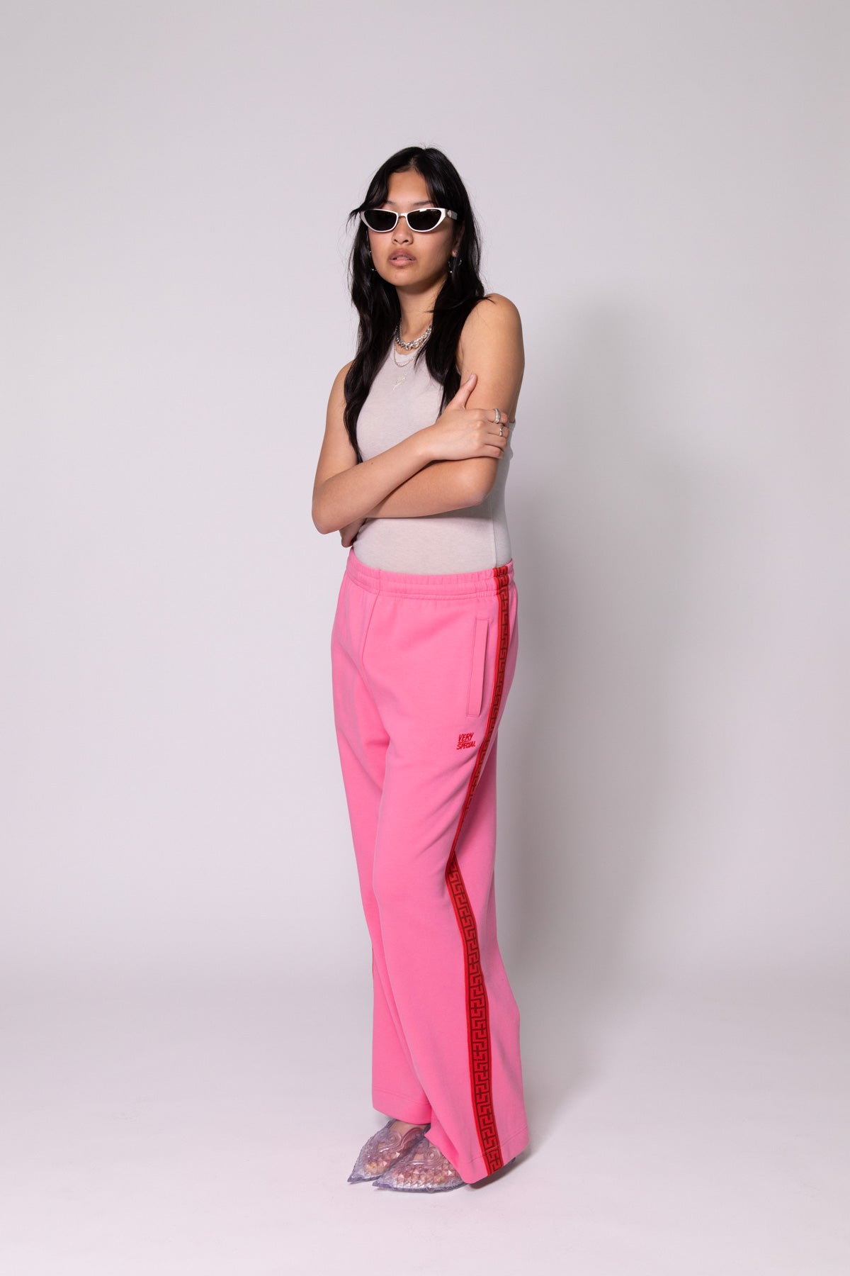 Pink Geo Track Pants