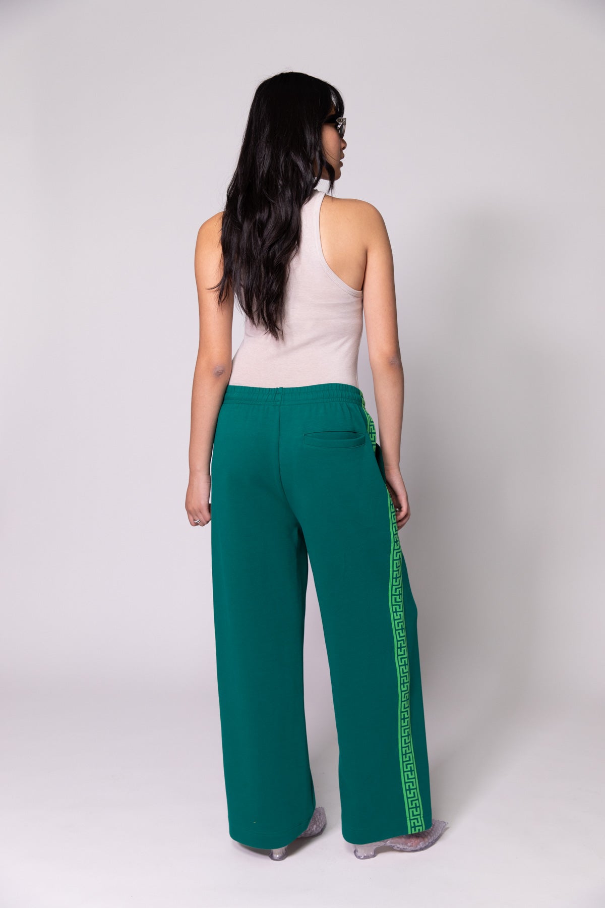 Green Geo Track Pants