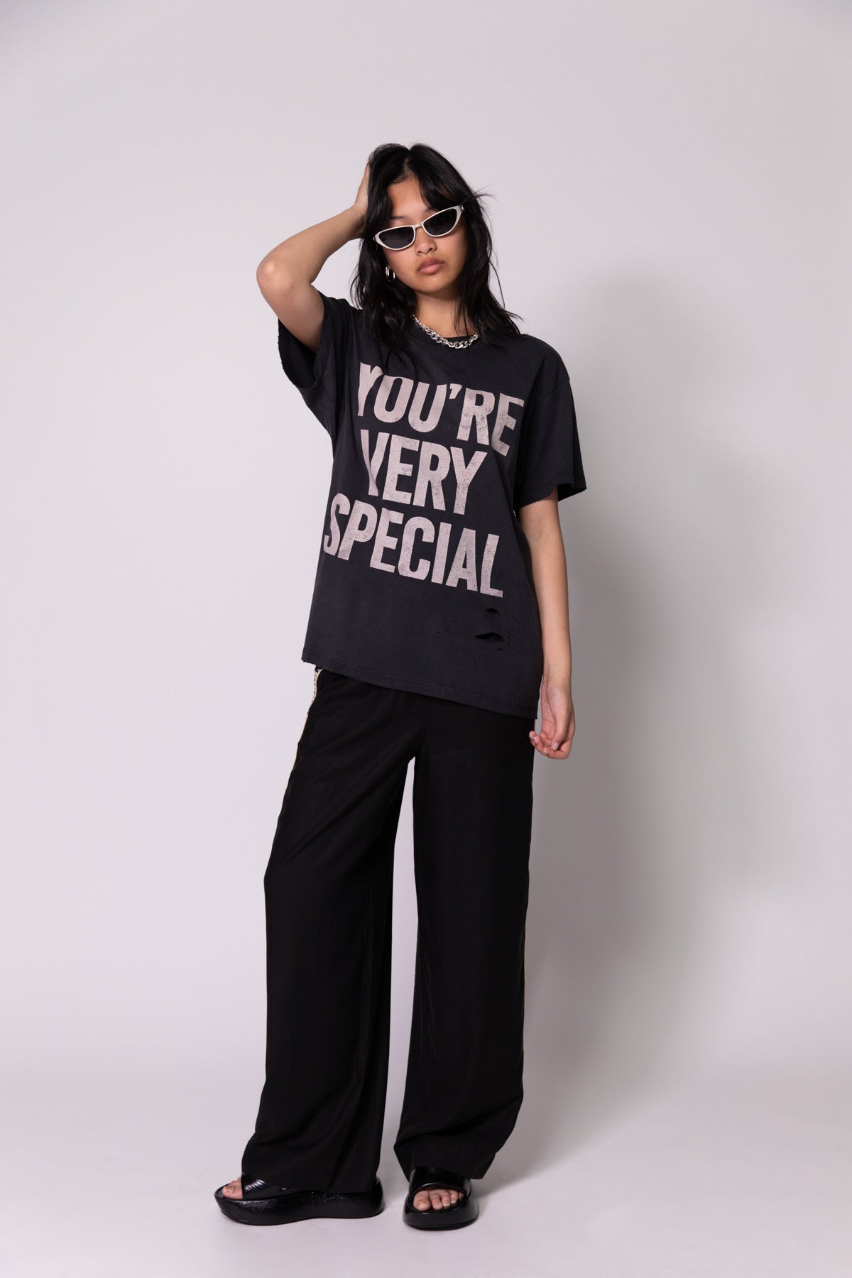 Vintage Black YVS Trashed Tee