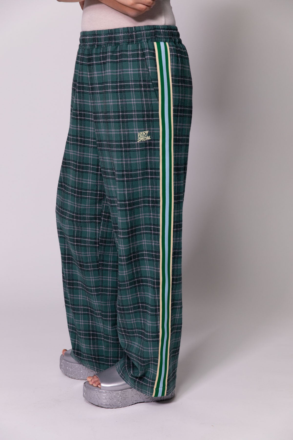 Green Check Baggy Vacay Pants