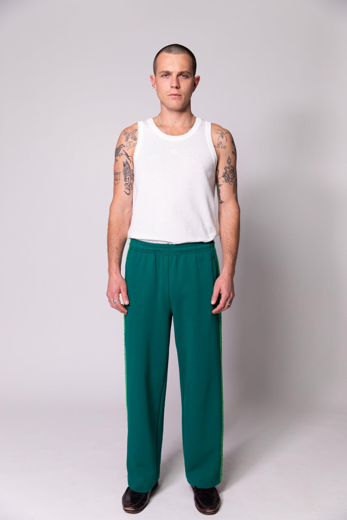 Green Geo Track Pants