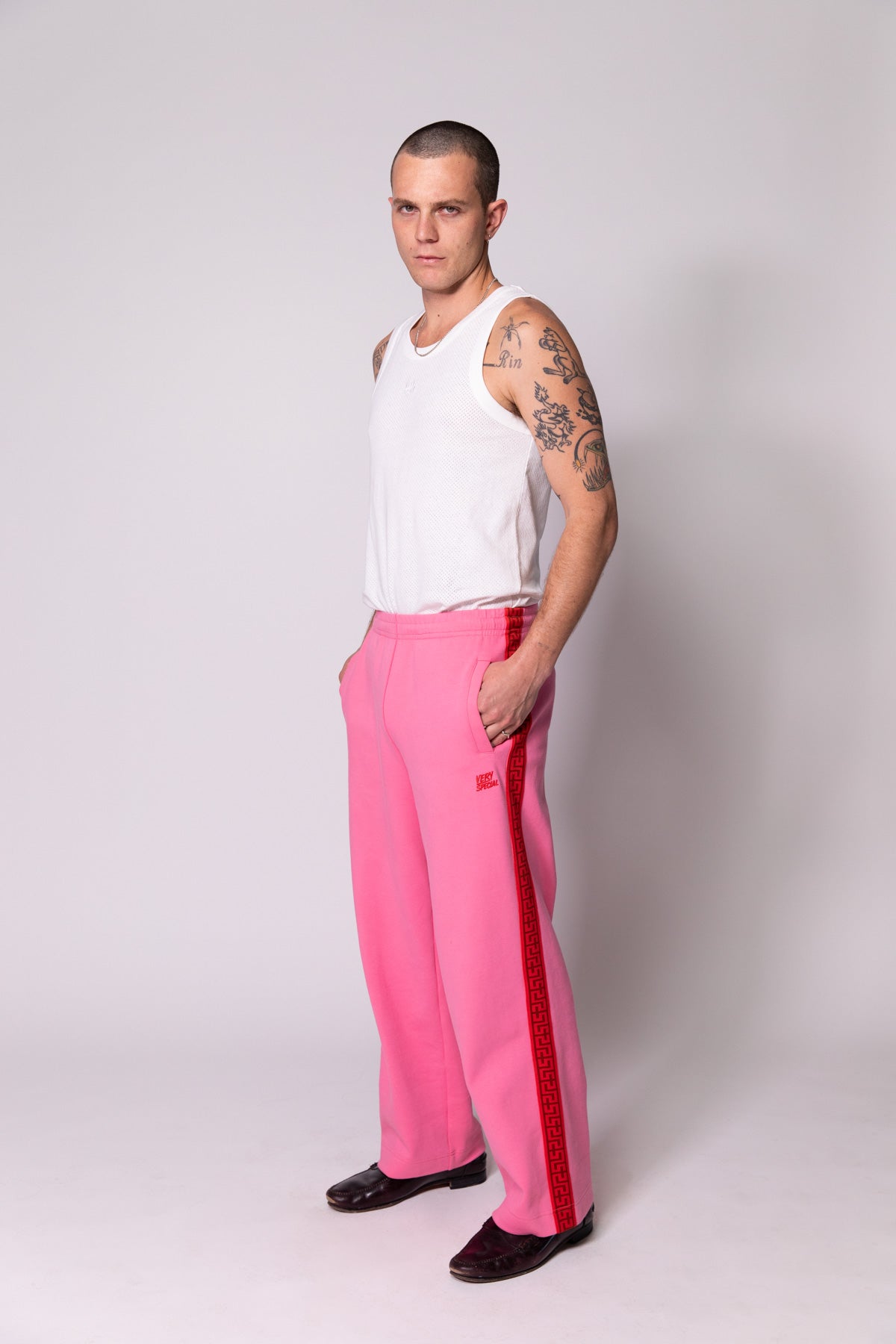 Pink Geo Track Pants