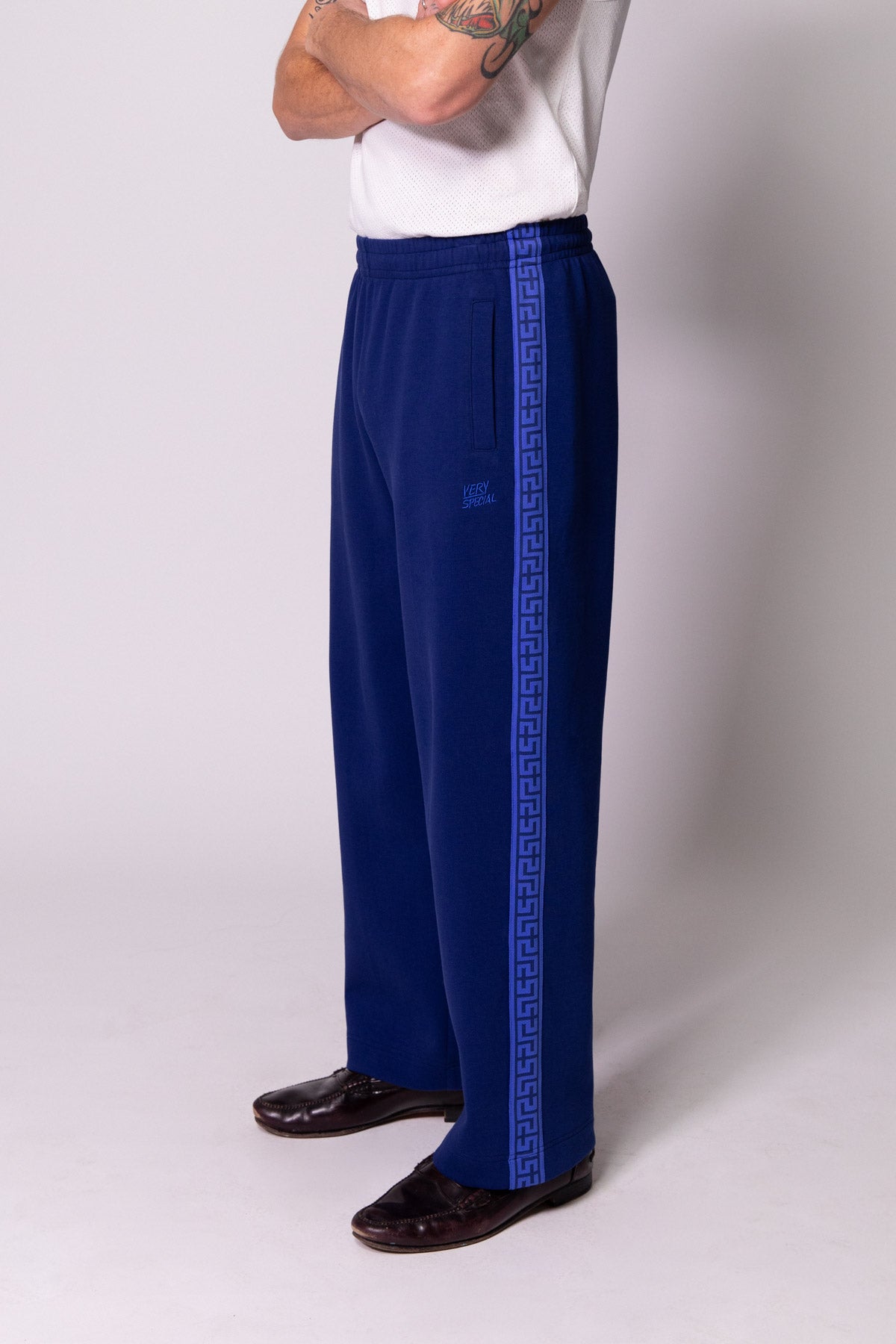 Navy Geo Track Pants