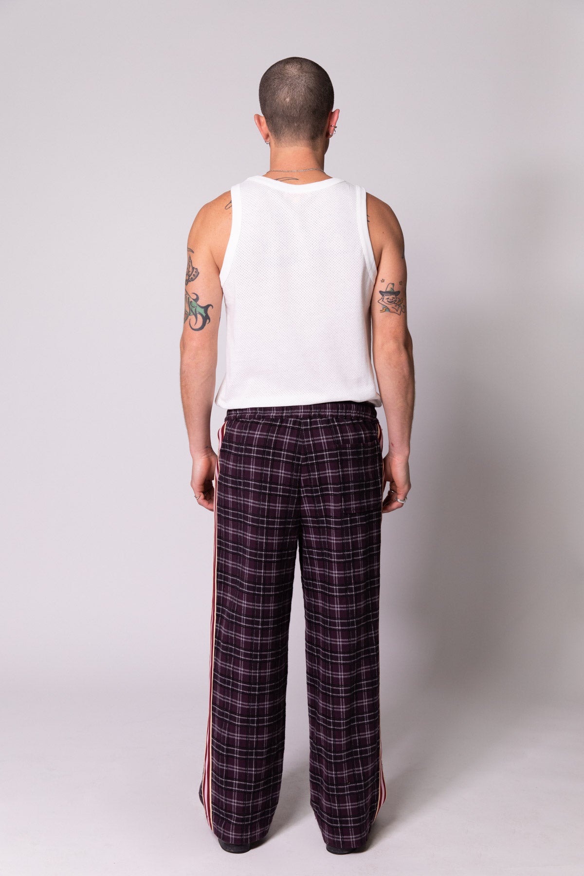 Plum Check Baggy Vacay Pants