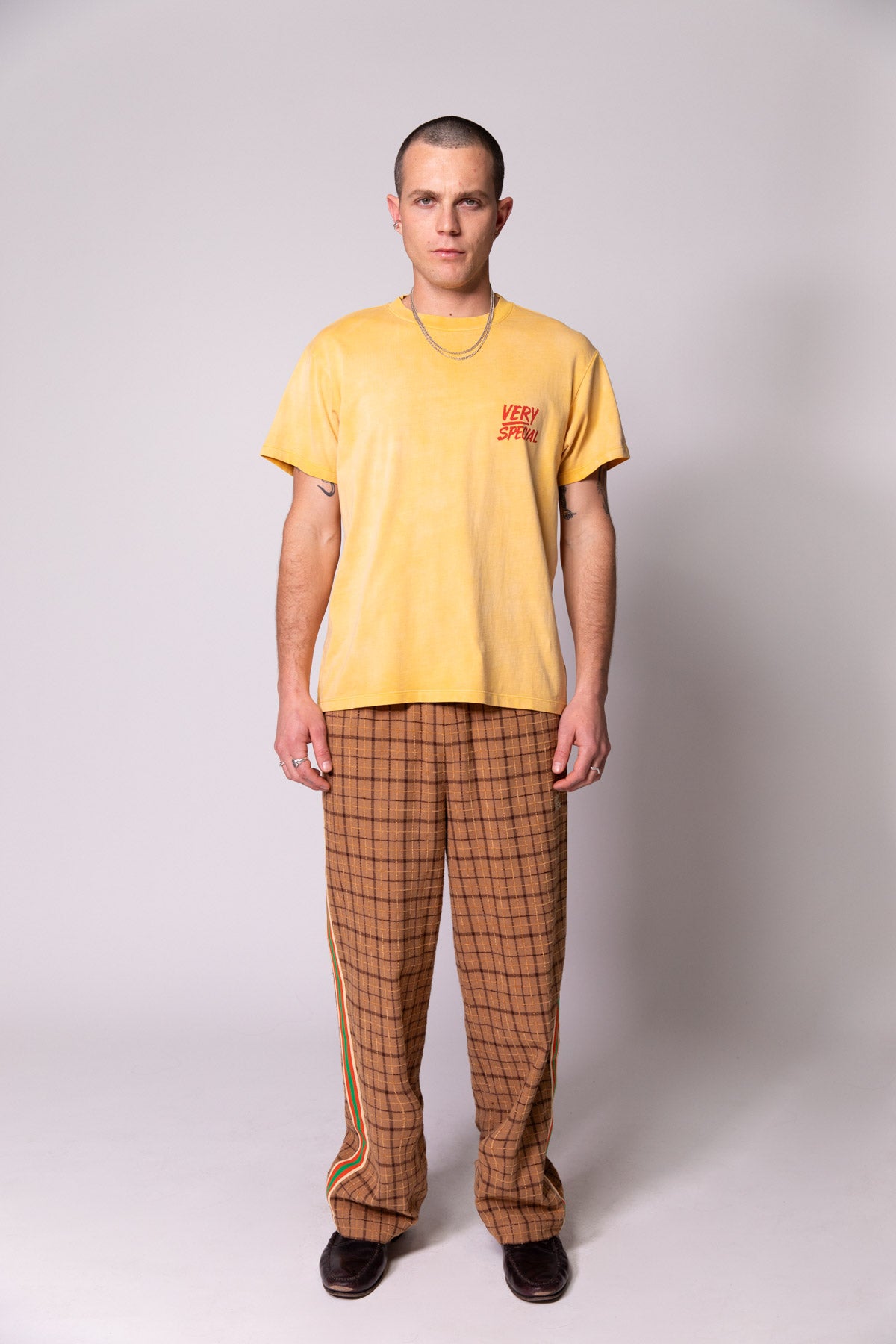 Yellow Chest Logo Faded Tee