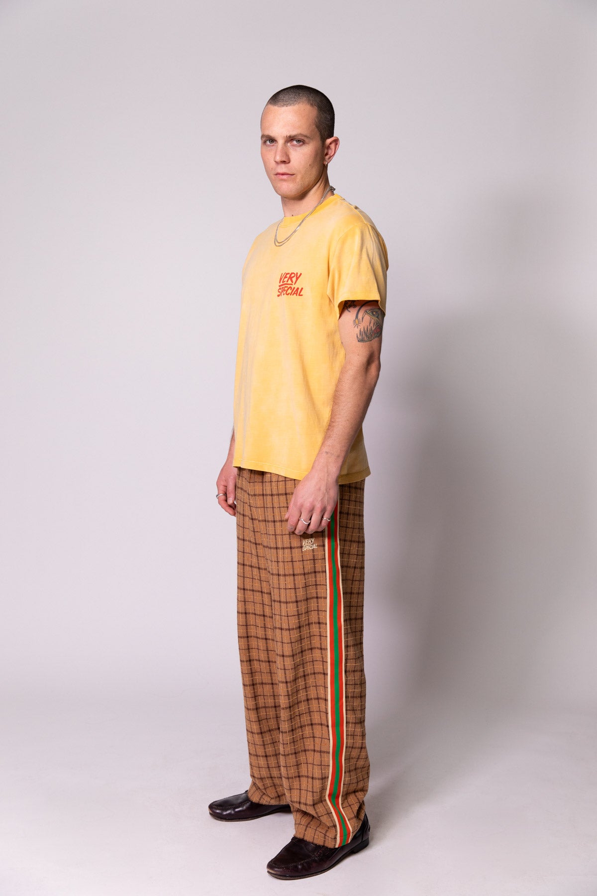 Yellow Chest Logo Faded Tee