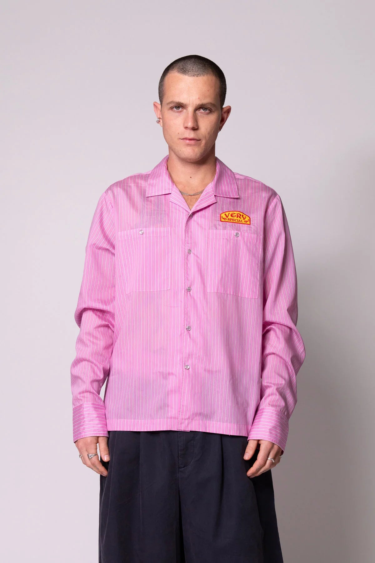 Pink Stripe Shirt & Boxer Short Set