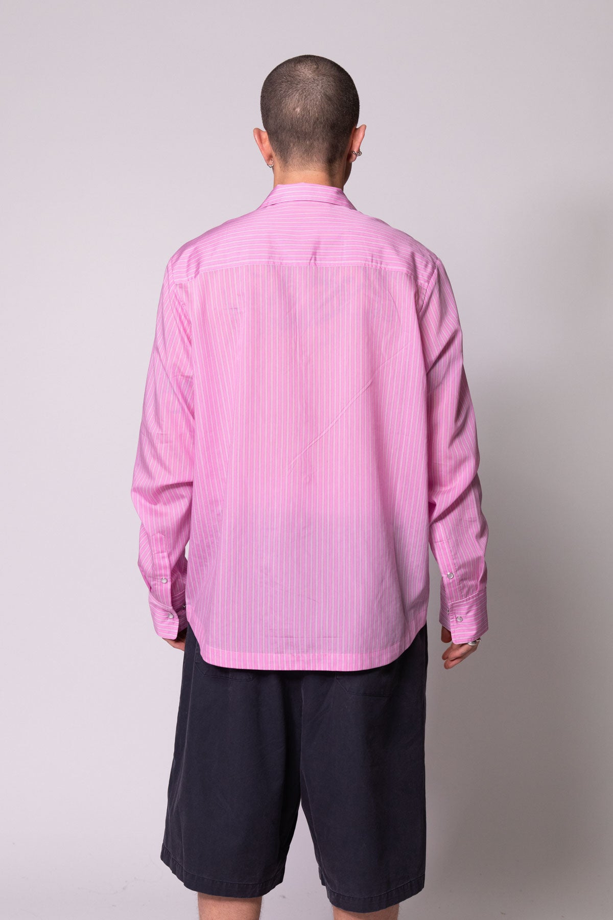 Pink Stripe LS Work Shirt