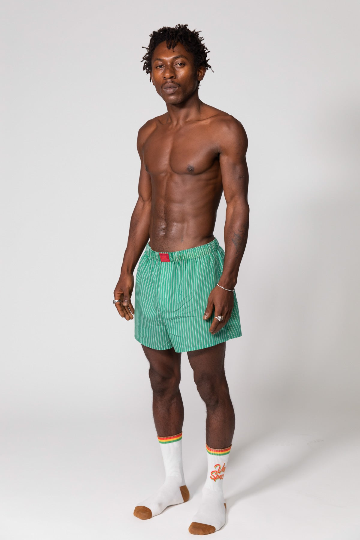 Green Stripe Boxer Shorts