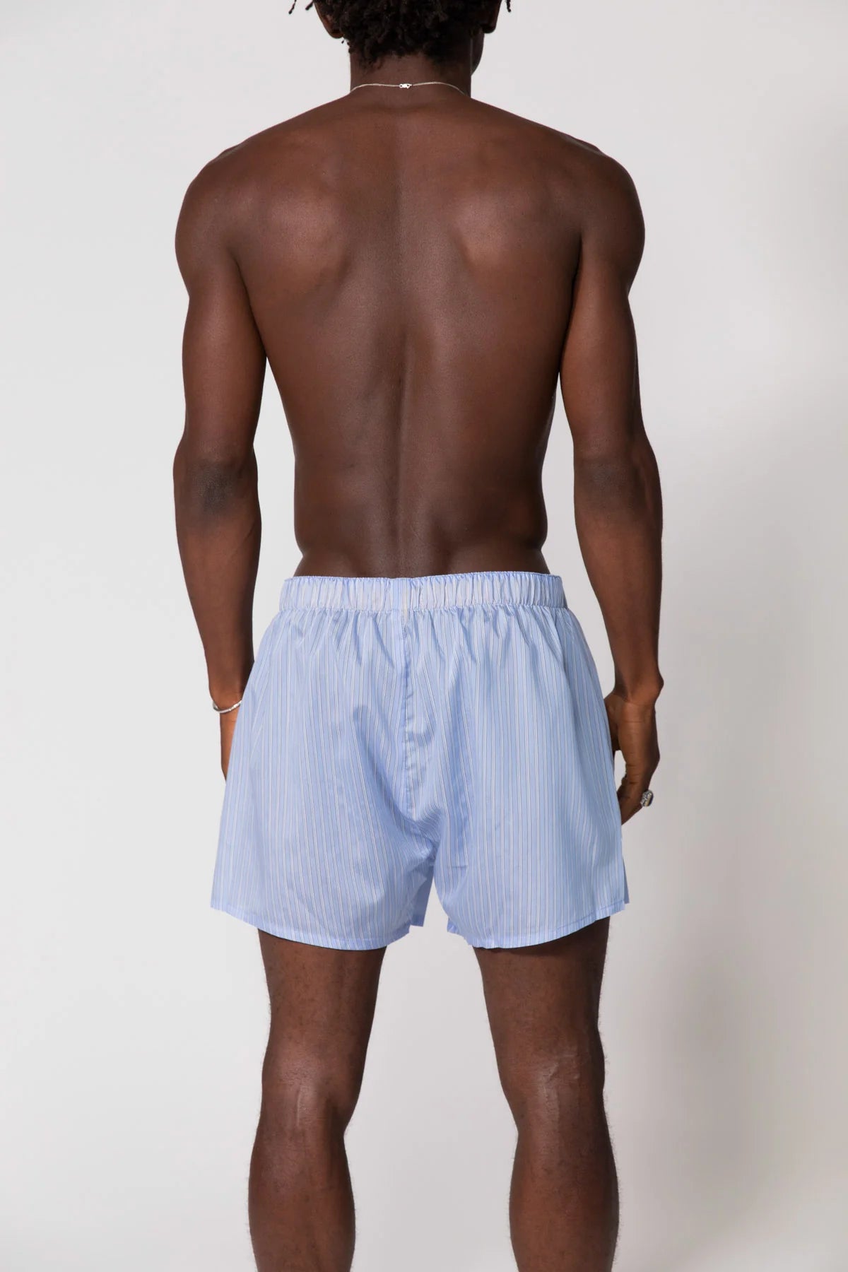 Blue Stripe Shirt & Boxer Short Set
