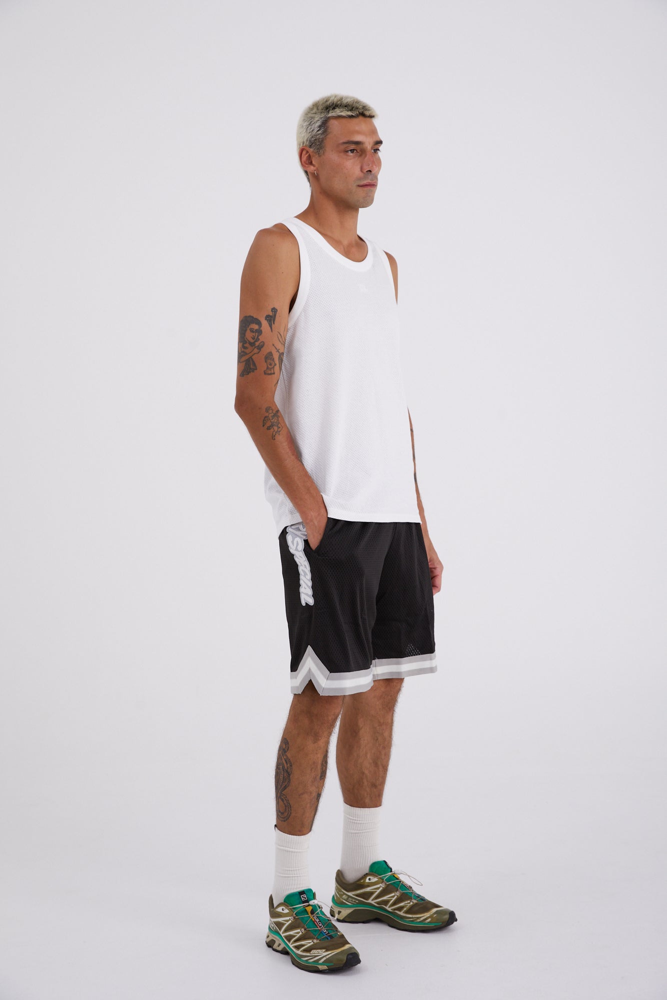 Black Side Script Bball short