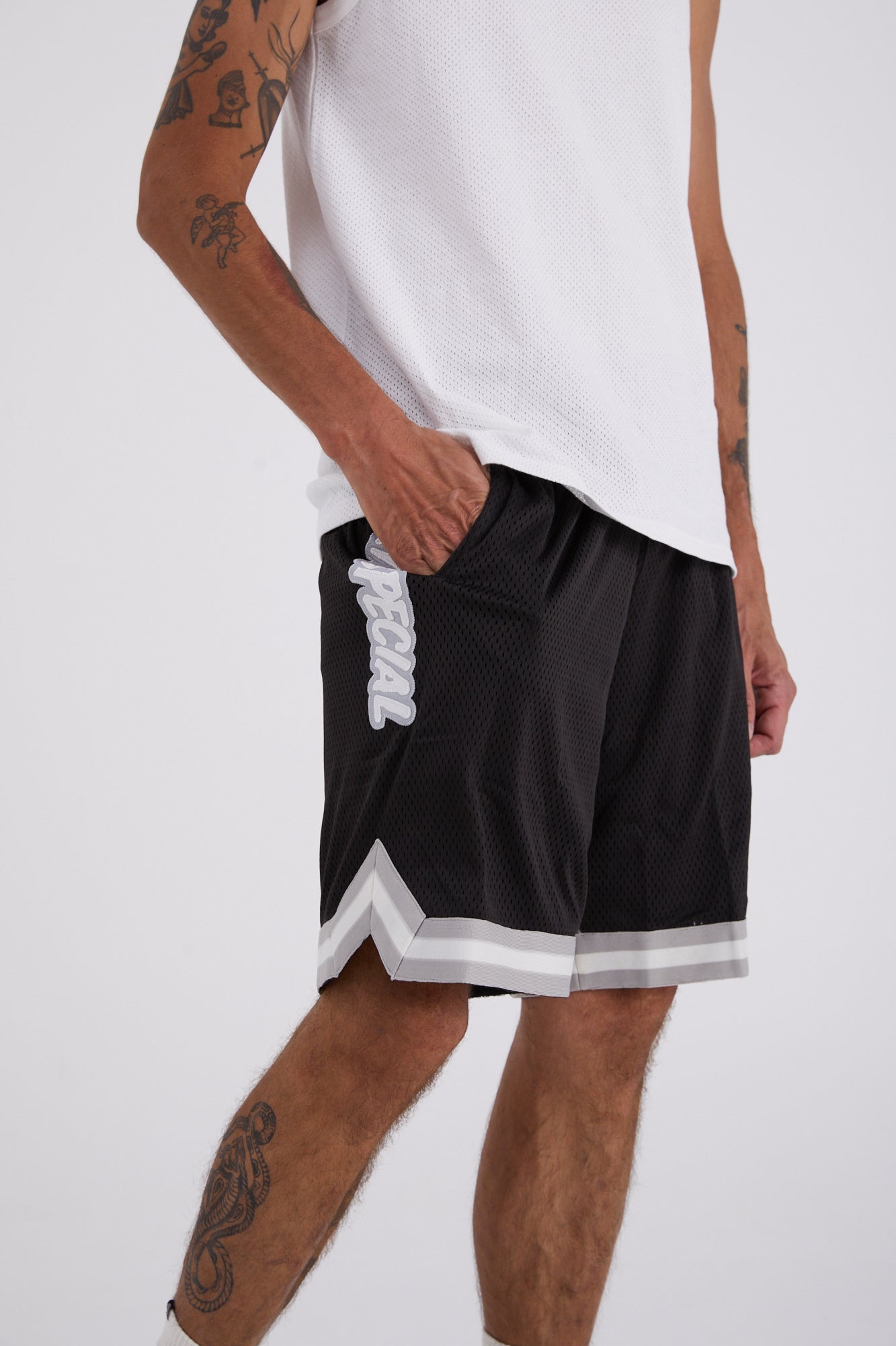 Black Side Script Bball short