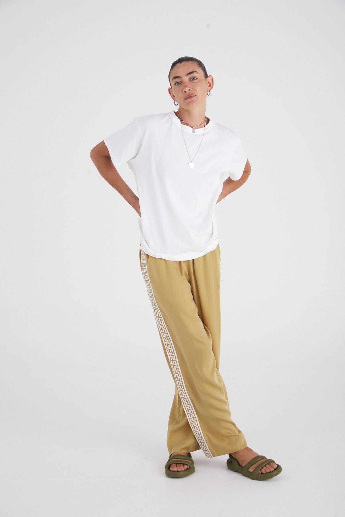 Distressed Basic Boxy Tee White