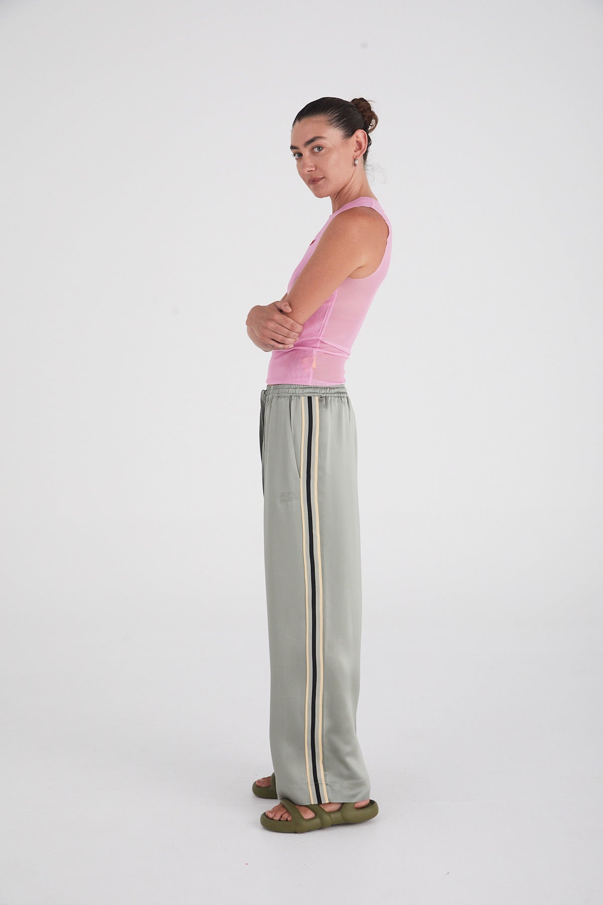 Stone "Stripe" Satin Vacay Pants