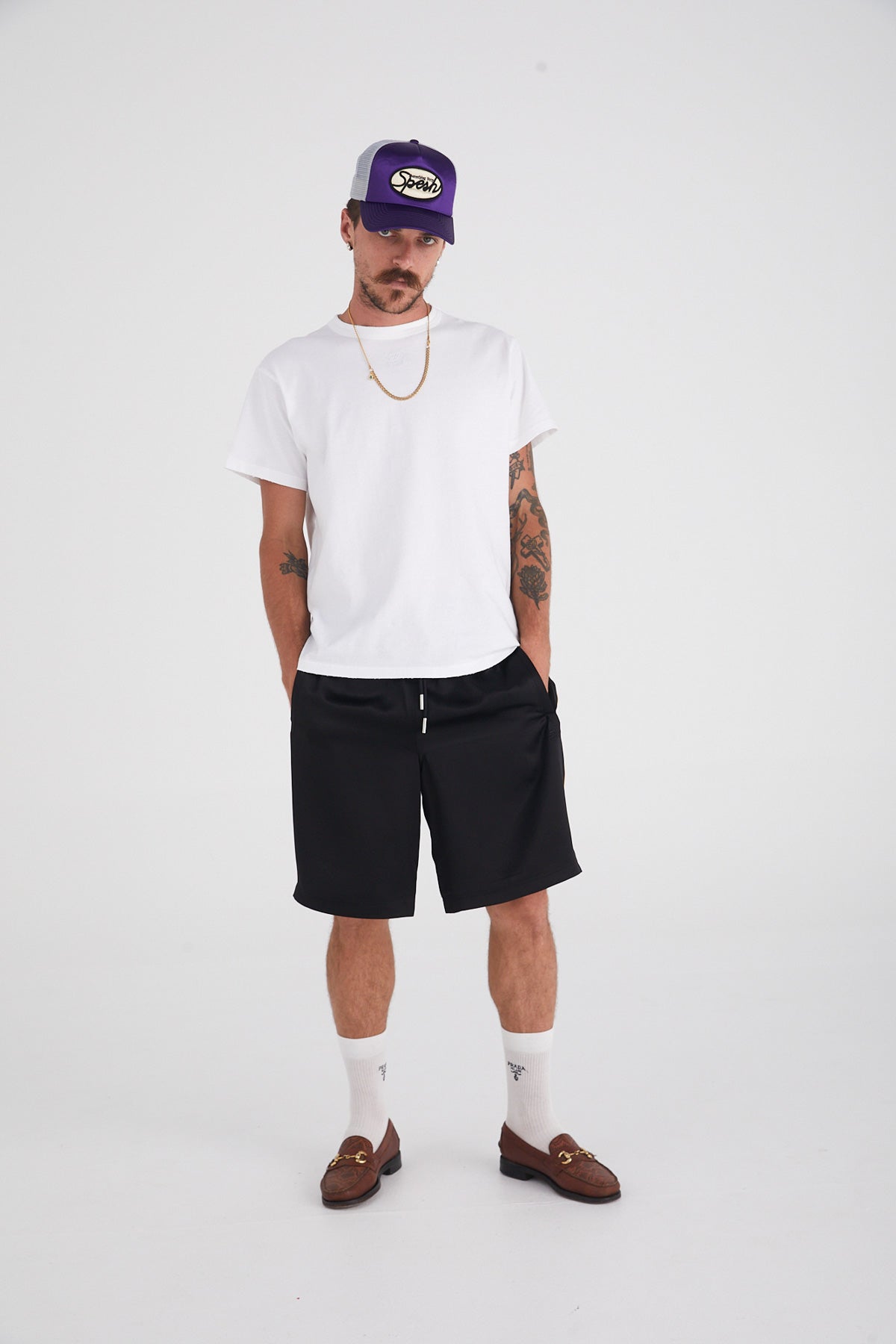 Distressed Basic Boxy Tee White