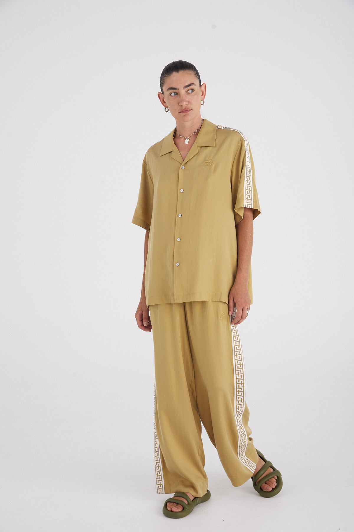 Sand Lyocell Geo Resort Shirt