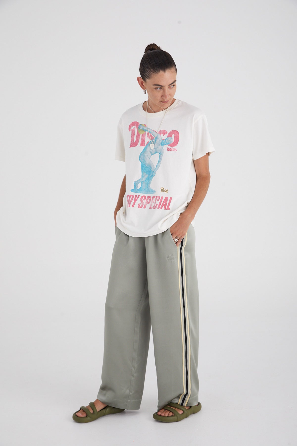 Stone "Stripe" Satin Vacay Pants