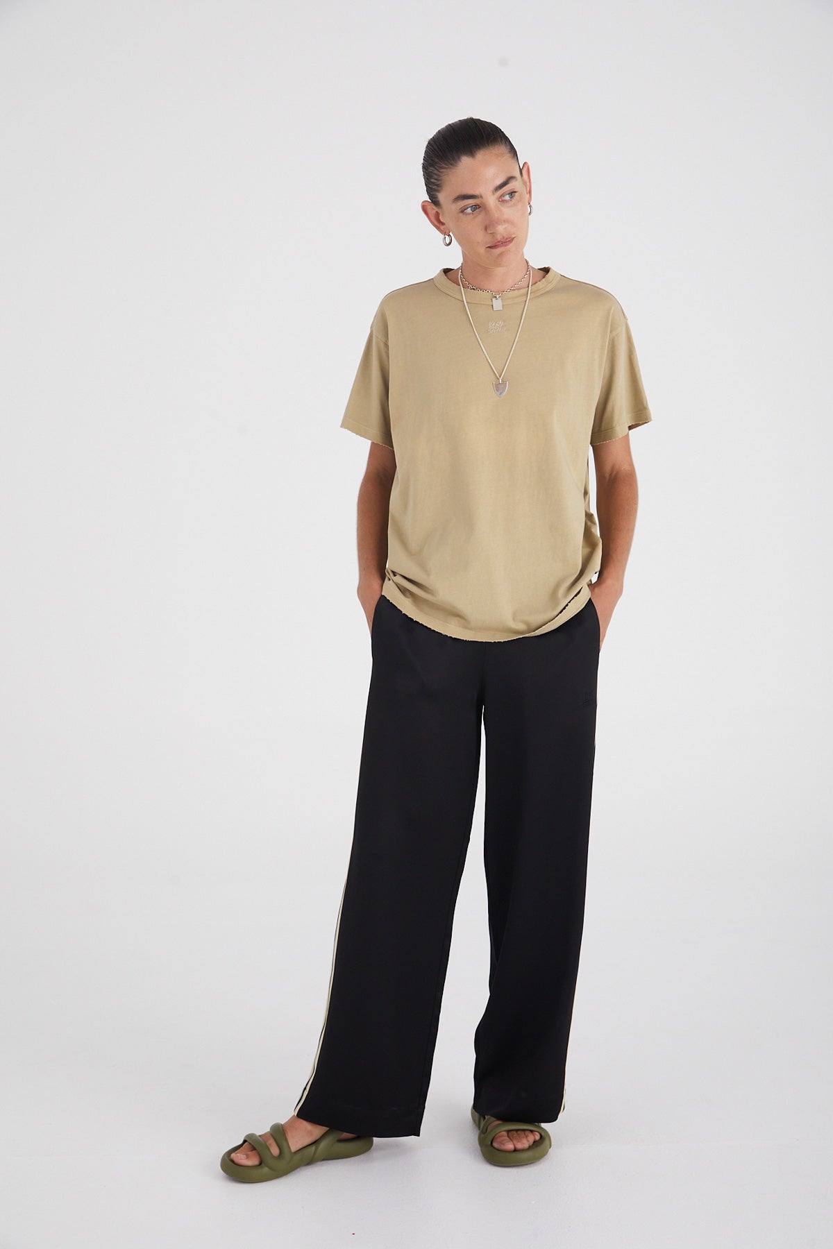 Distressed Basic Boxy Tee Stone