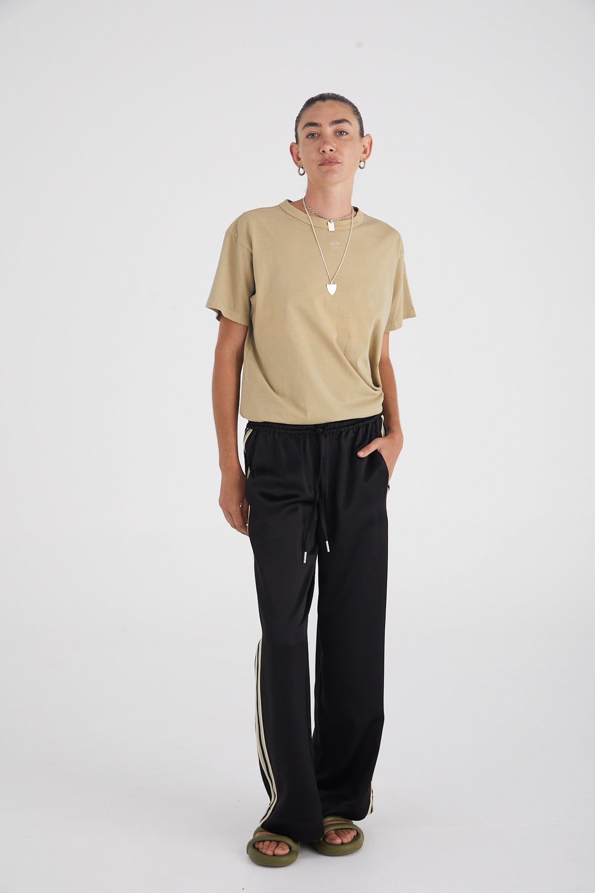 Distressed Basic Boxy Tee Stone