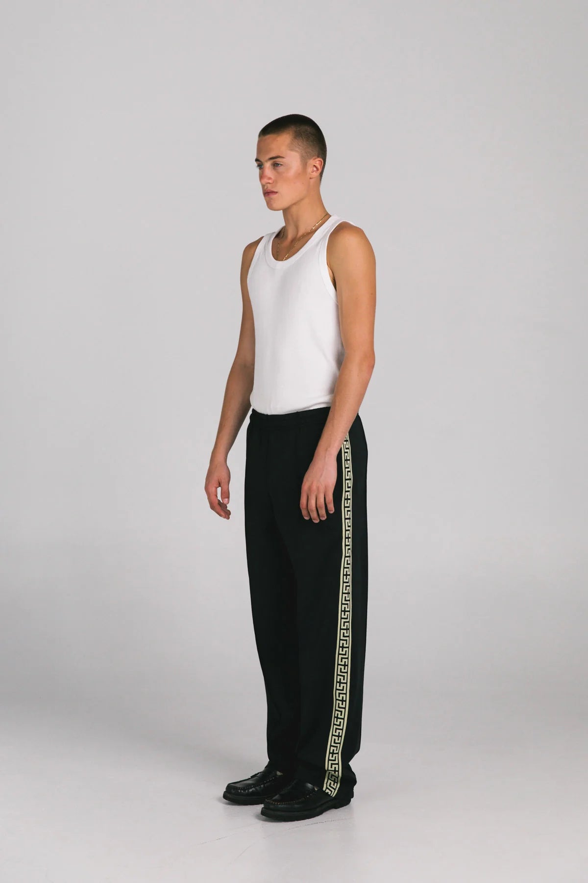 Black Geo Track Pants