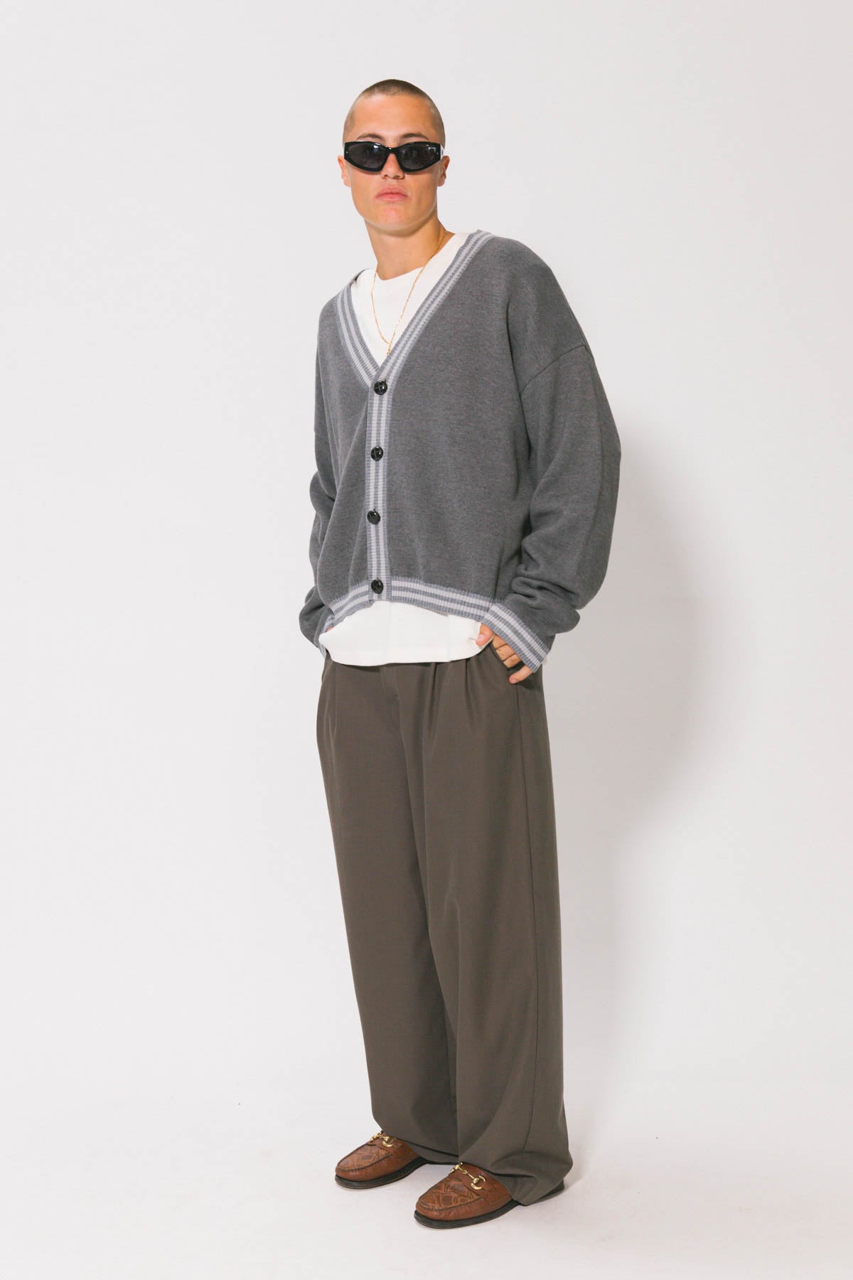 Grey Special Knitted Cardigan