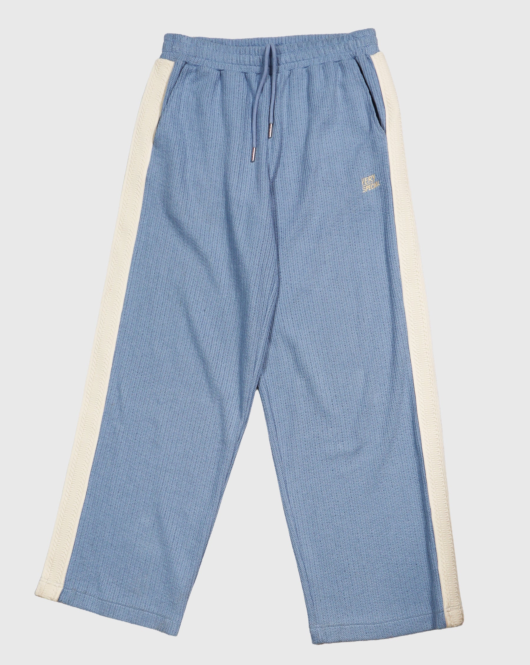Steel Blue Knitted Baggy Pants