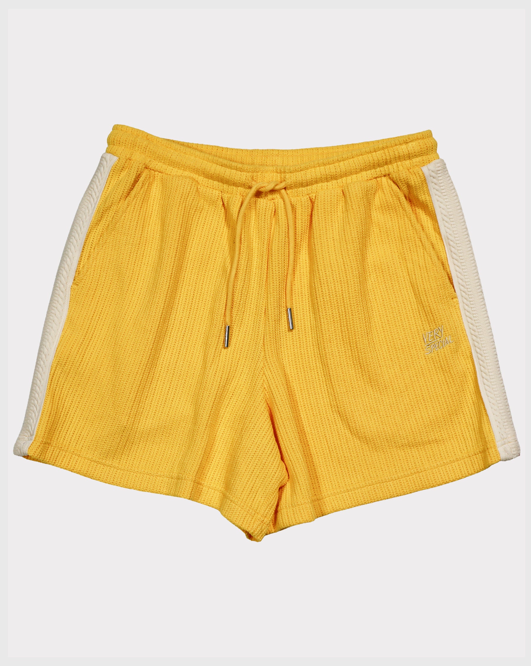 Yellow Knitted Mid Resort Shorts