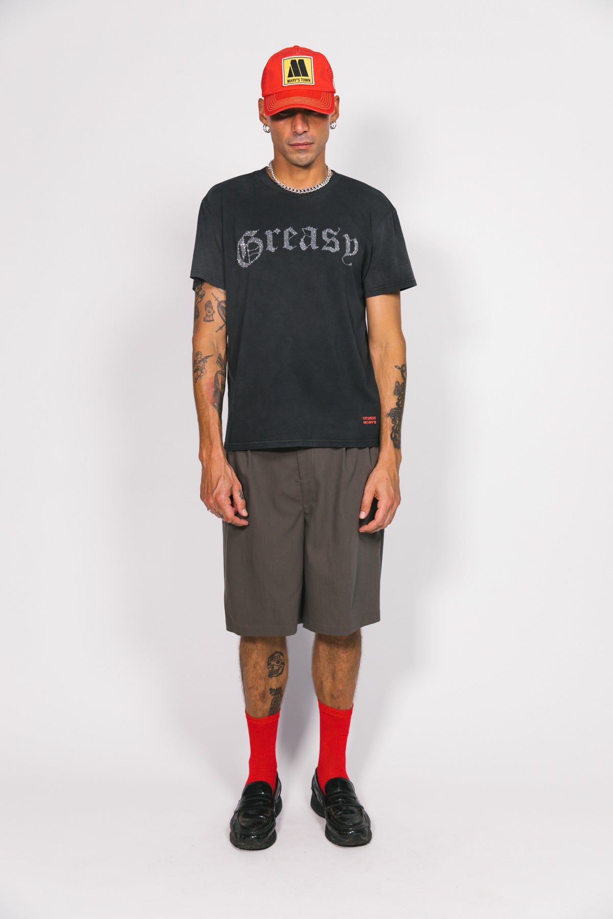 Vintage Black Greasy Boxy Tee