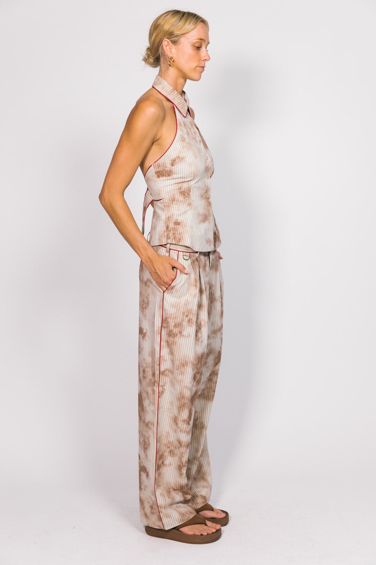 Rusty Stripe Halter Top